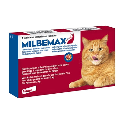 Milbemax Tablet Ontworming Kat 2-8Kg 4Tbl - Verdurra